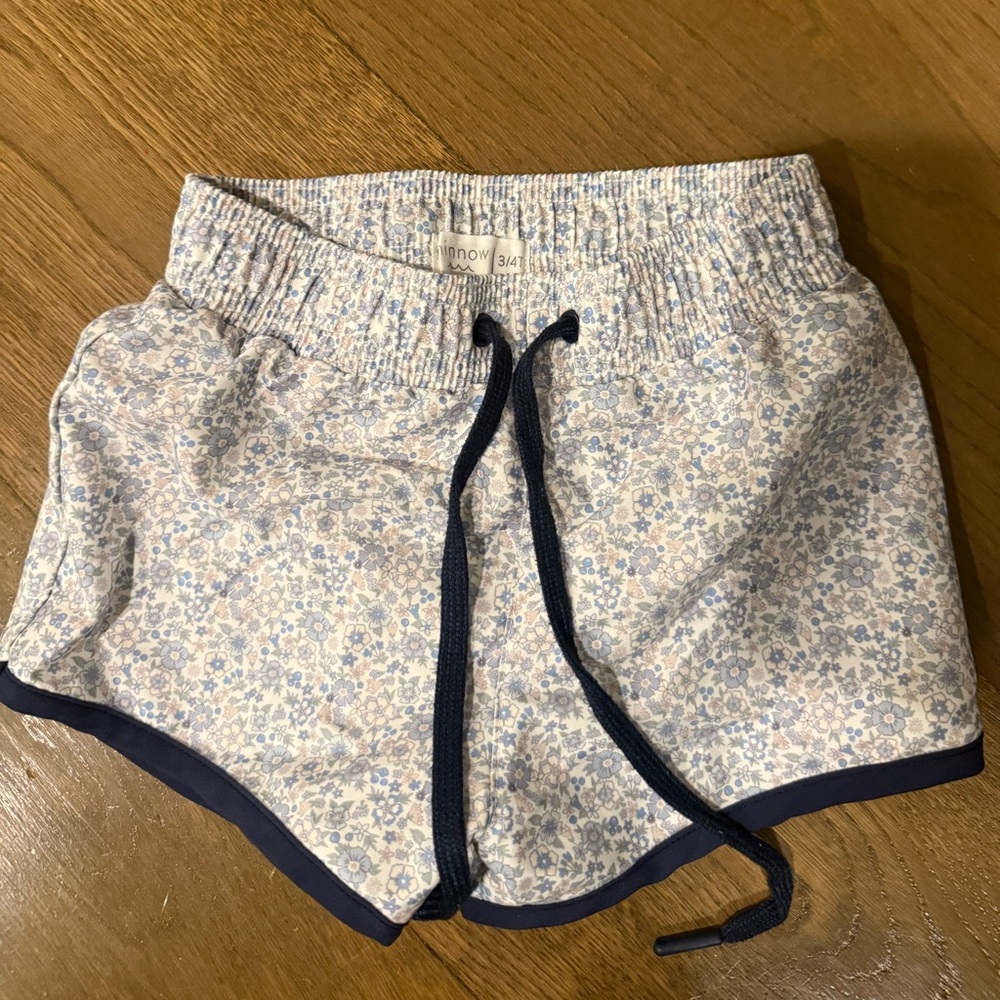 Minnow Toddler Swim Trunks with Floral Print -  size 1T